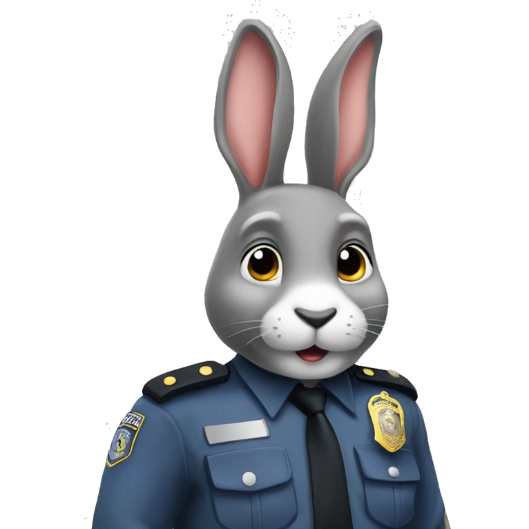 rabbit grey police emoji