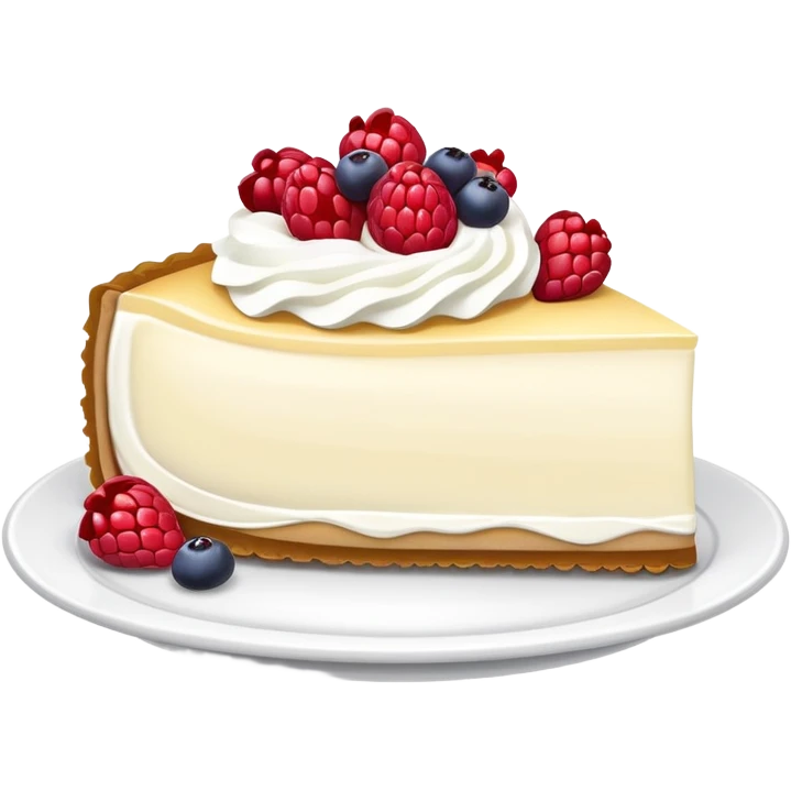 Three layered berry cheesecake slice topped with whip cream emoji
