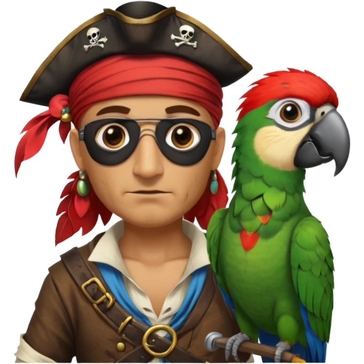pirate and parrot emoji