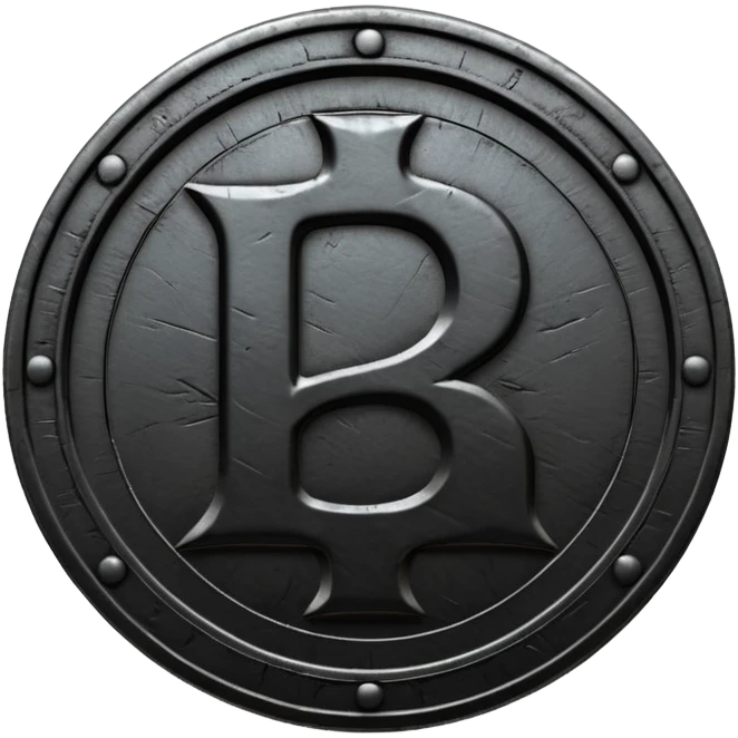 Minimal emoji, gothic metal coin made of black steel, engraved number 2 at the center, ancient industrial aesthetic, worn metal texture, no glow, no neon, flat emoji design, centered, transparent background emoji