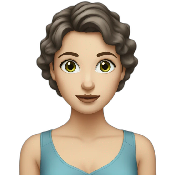 white-woman-with-dark-brown-wavy-medium-hair-big-eyes-and-eyelashes-bluegreen-eyes emoji