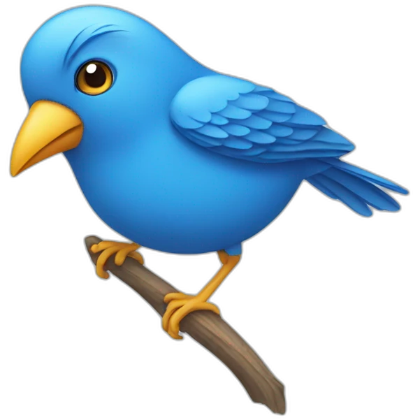 blue cartoon bird  emoji