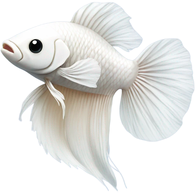 White betta fish happy emoji