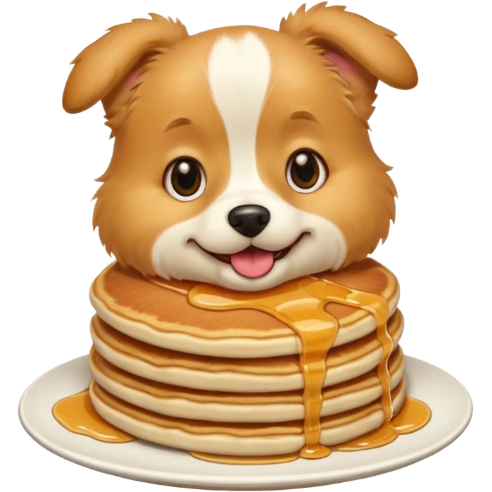 Dog eating pancakes emoji