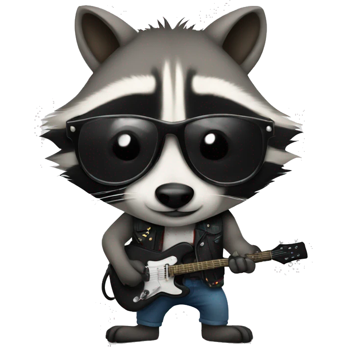 Rockstar raccoon emoji
