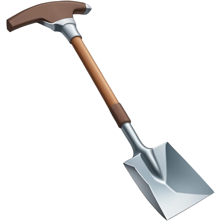 angled view of diamond hoe with brown handle emoji