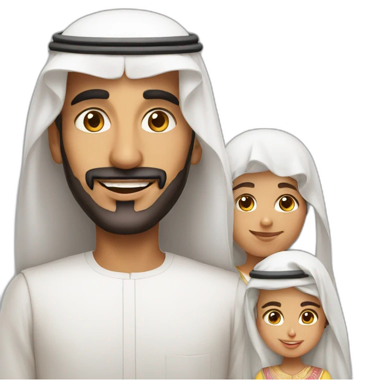 emirati man with children emoji