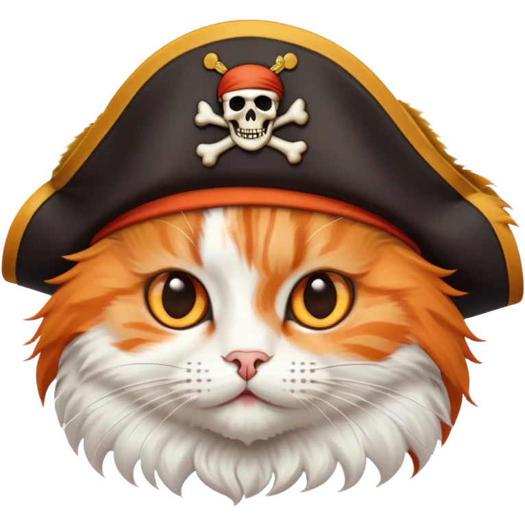 Кошка с пиратской шляпой emoji