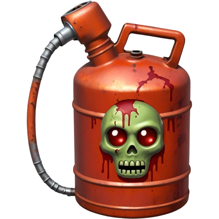 A gas can covered In zombie blood, in a dark menacing style emoji