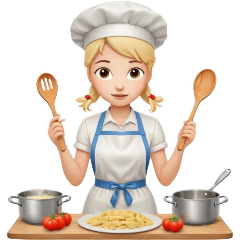 Girl cooking pasta for the first time emoji