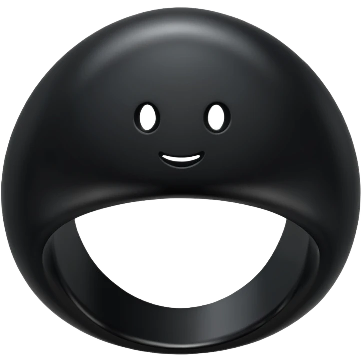 iOS emoji, minimal dark fantasy ring, black metal, flat emoji