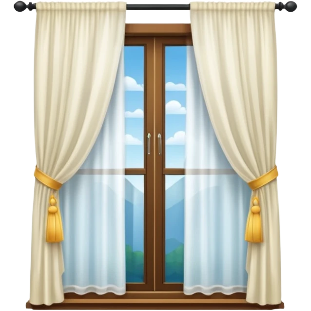 Window with  curtain, Apartment Windows. emoji