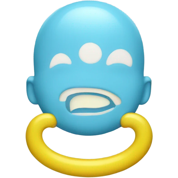 Pacifier Yellow and sky blue emoji