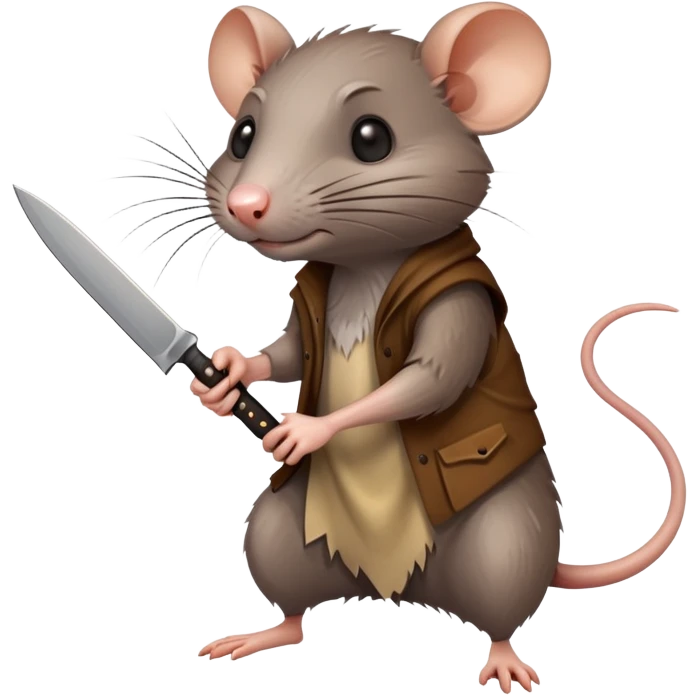 Rat holding knife  emoji