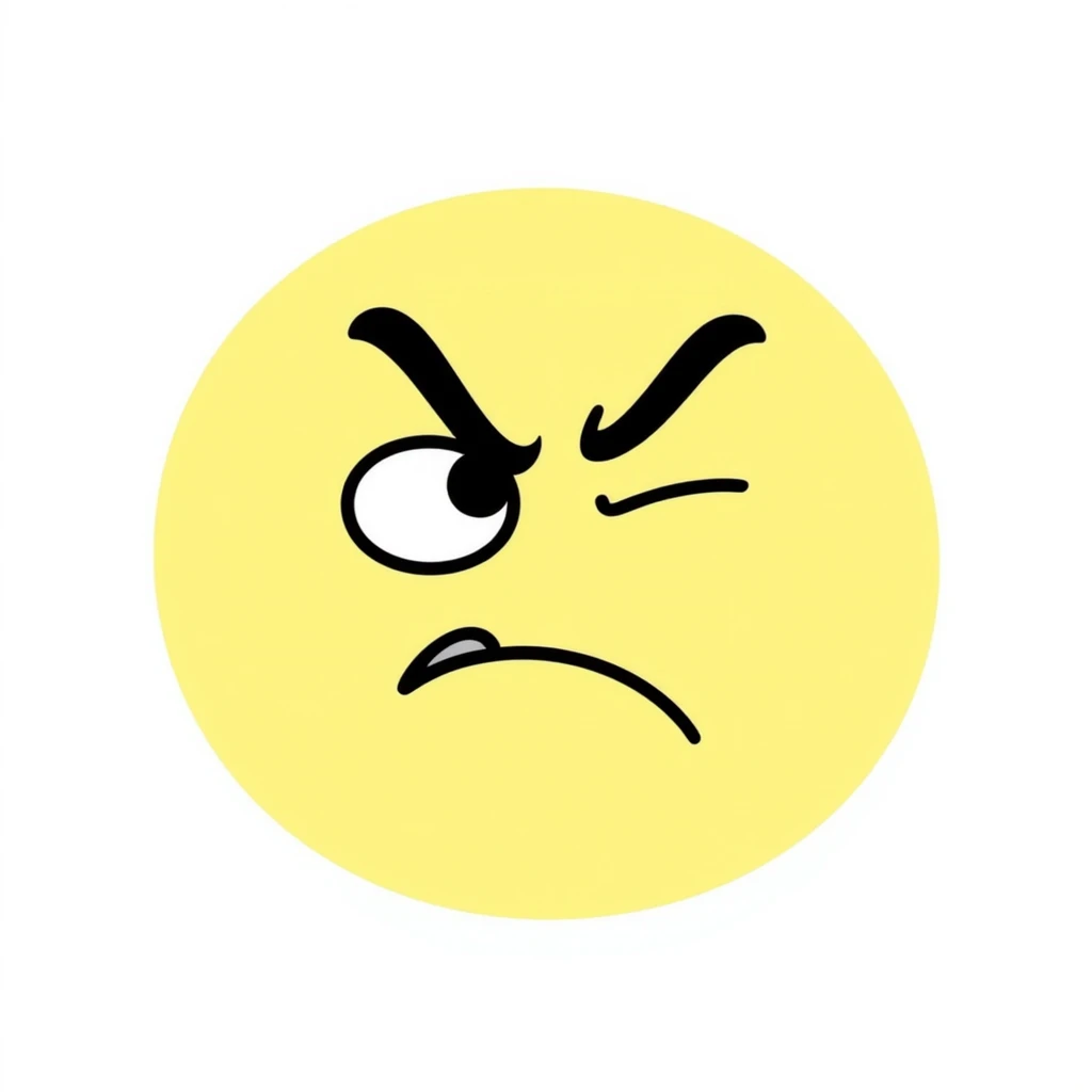 yellow face with one eye half-closed and the other open, angry expression emoji