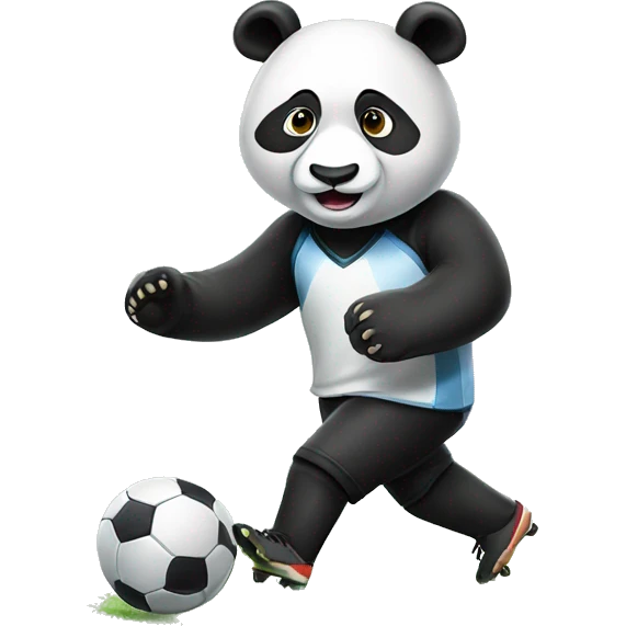 Panda playing soccer emoji