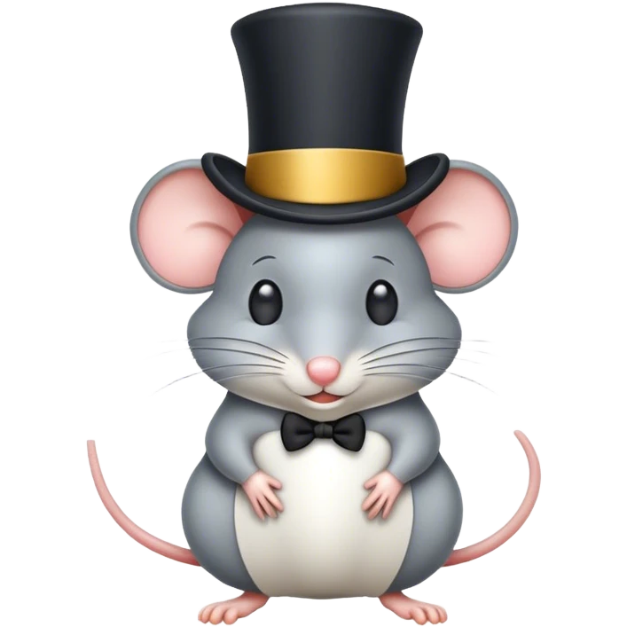  Mouse with a top hat emoji