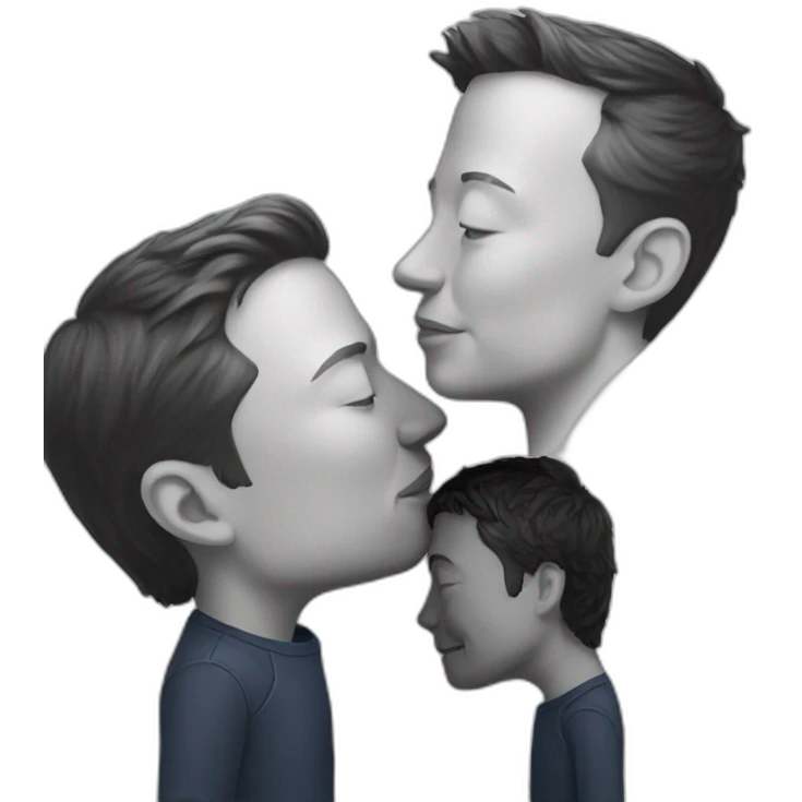 Elon musk and Zuckerberg kissing emoji
