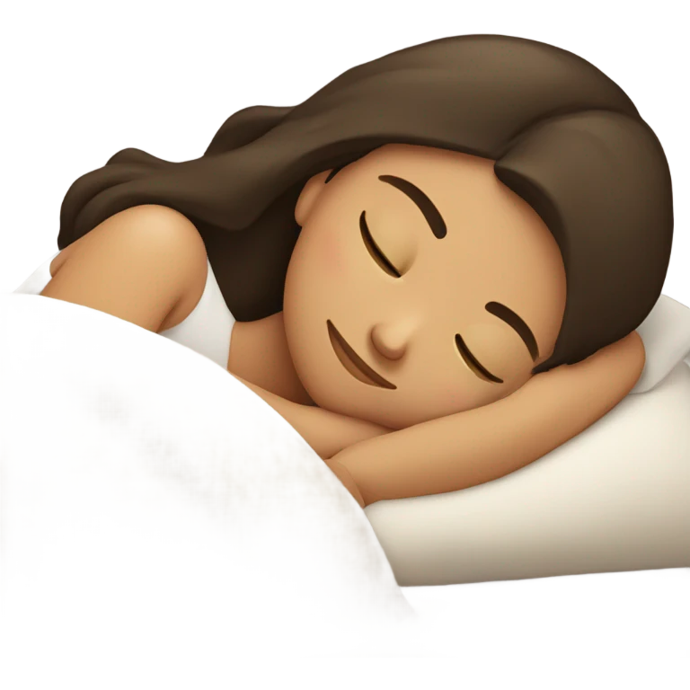 Brunette girl sleeping emoji