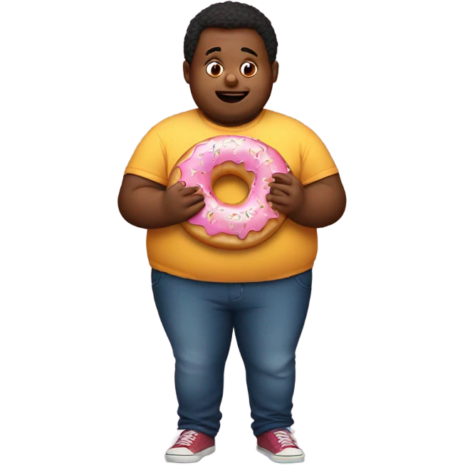 Fat kid with donut emoji