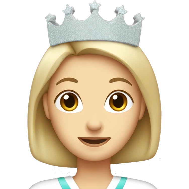 caucasian nurse with queen crown and sparkles emoji