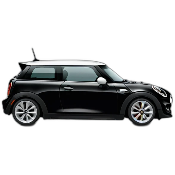 Mini Cooper s f56 noire avec le toit blanc emoji