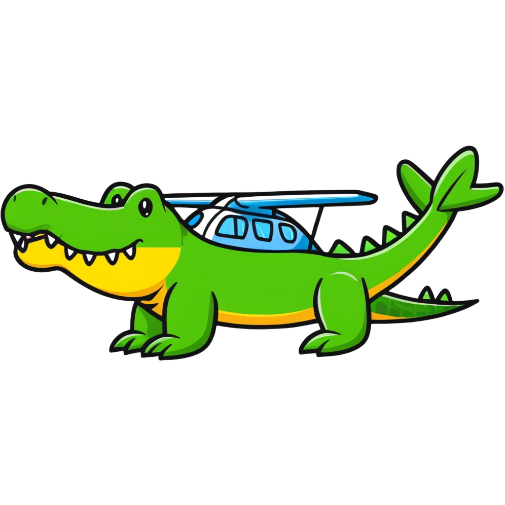 crocodile with airplane emoji