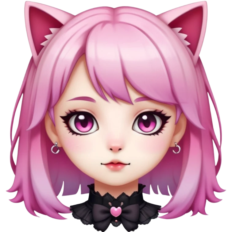 Gorgeous Edgy Kawaii Lolita Gradient Beautiful Anime Emo CatLady emoji