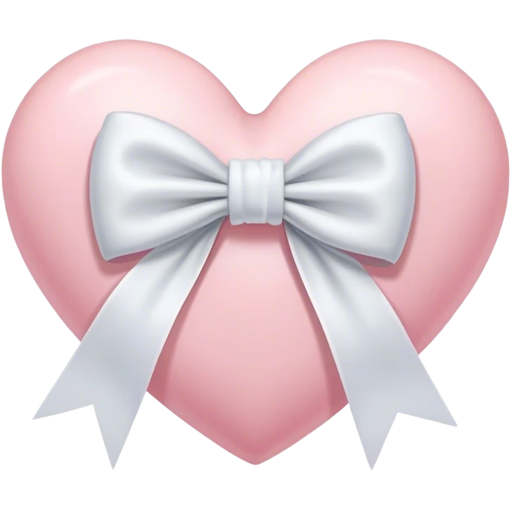 Pastel pink heart with white bow emoji