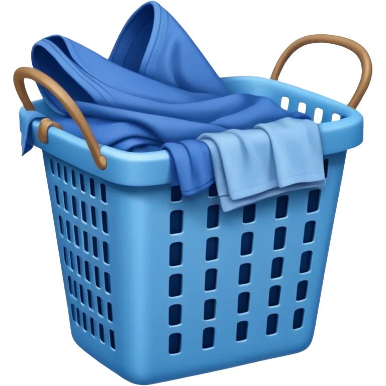 LAUNDRY white BASKET WITH FOLDED blue CLOTHES emoji