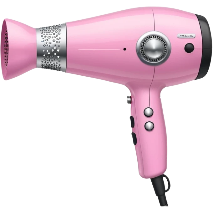 pink elegant blow dryer decorated with sparkles emoji