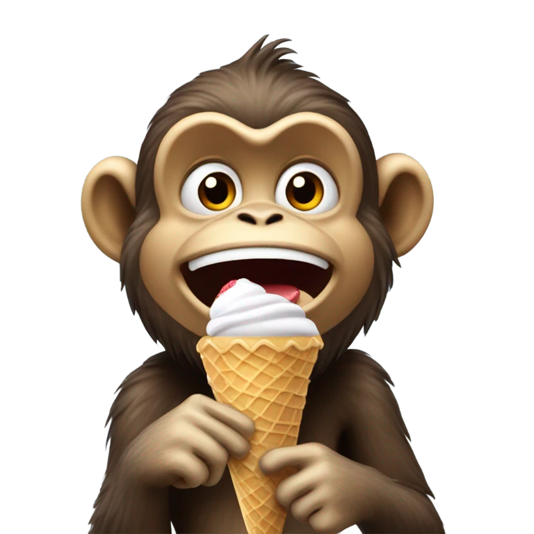 monkey eating ice cream emoji