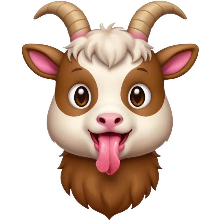 chibi goat emoji eating meat emoji
