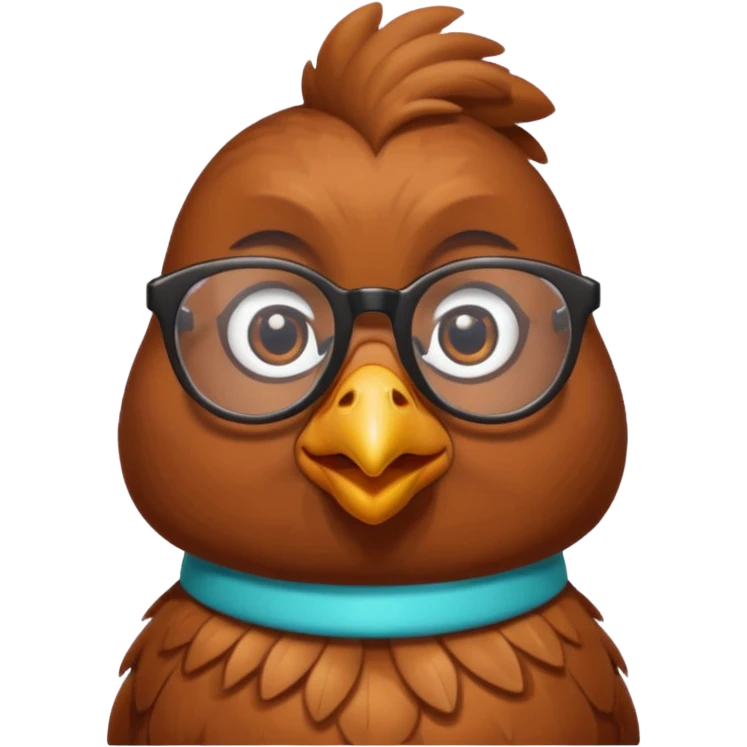 Hen with glasses emoji