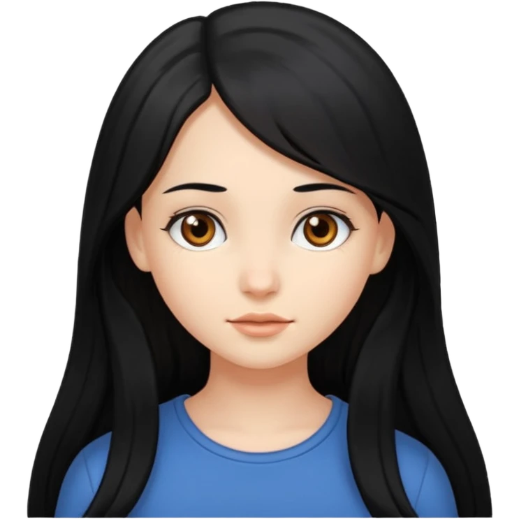 A girl with long black hair emoji