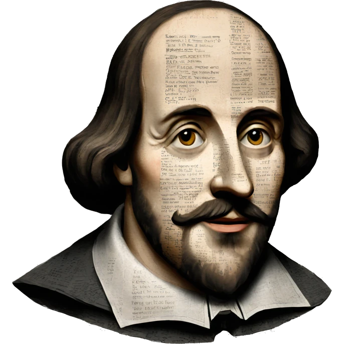 Shakespeare made of newspaper cuttings emoji