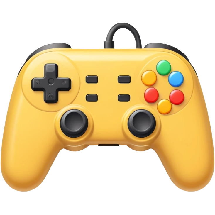 A cute cartoon joystick controller with pixel art details emoji