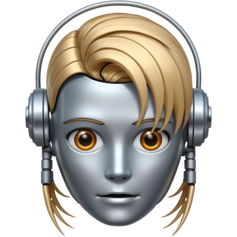 robot with hair emoji