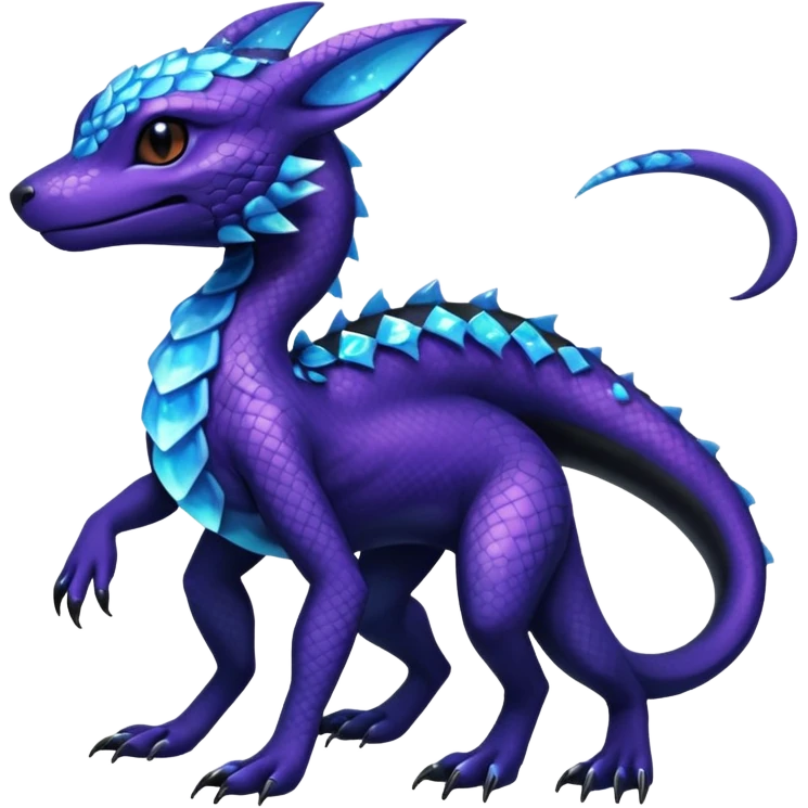 Anthropomorphic Scaley Exotic Salandit-Aurorus-Umbreon-Fakémon-hybrid-creature (full body)  emoji