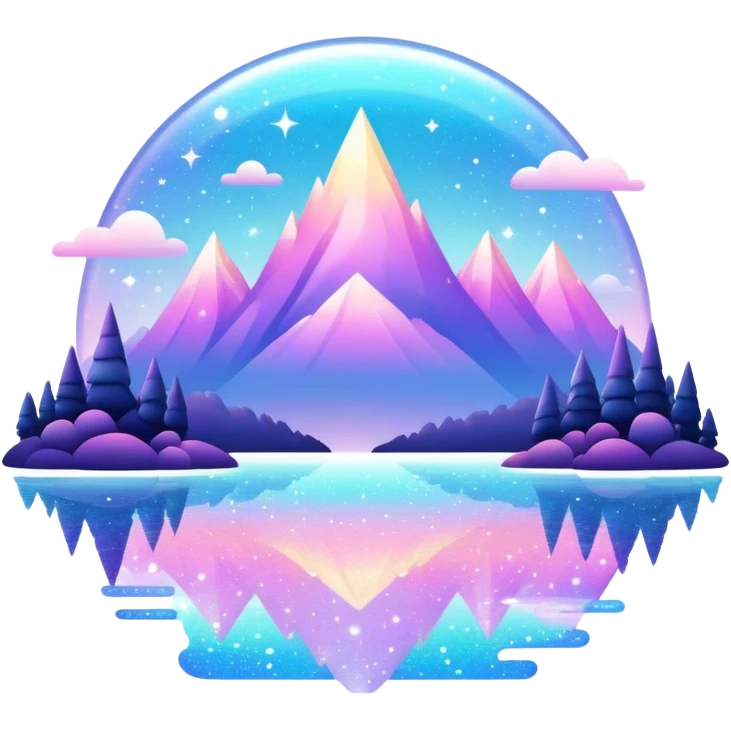 Iridescent glistening glossy sparkly shiny glittery scenery  emoji