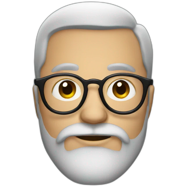 man with a beard and round glasses emoji