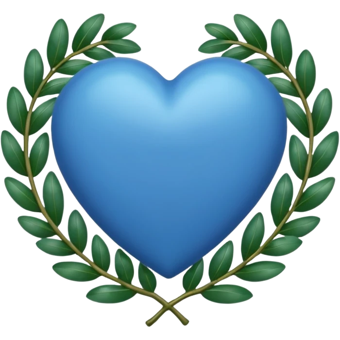 blue heart with a laurel wreath emoji