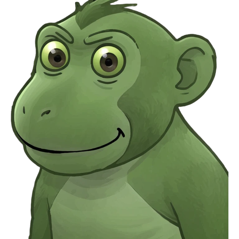 Monkey with flat top emoji