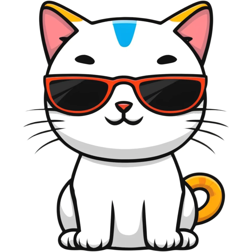 Cat with sunglasses emoji