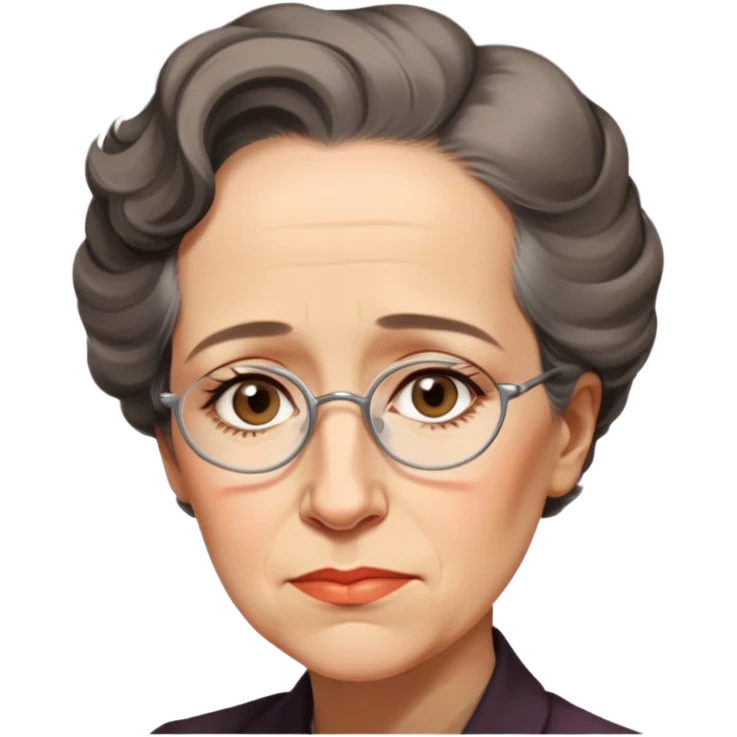 portrait of Hannah Arendt, thoughtful expression, no glasses, soft lighting, neutral background emoji