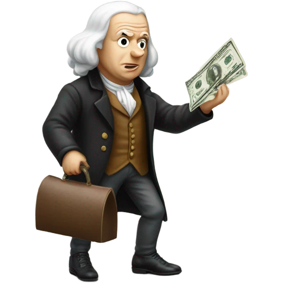 Benjamin Franklin robbing a bank emoji