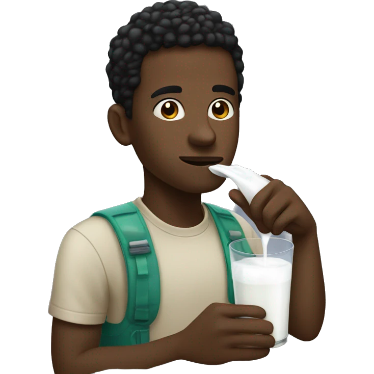 Black Guy Drinking Milkshae emoji