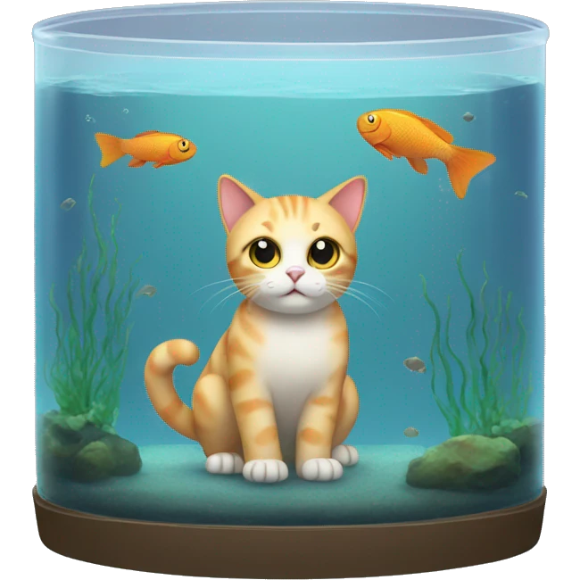 Cat in a fish tank emoji