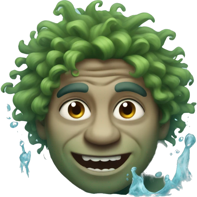 troll in water with curly hair emoji