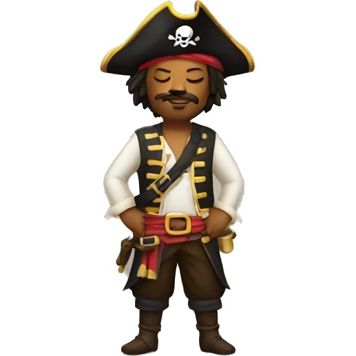 pirate in lotus pose eyes closed  emoji